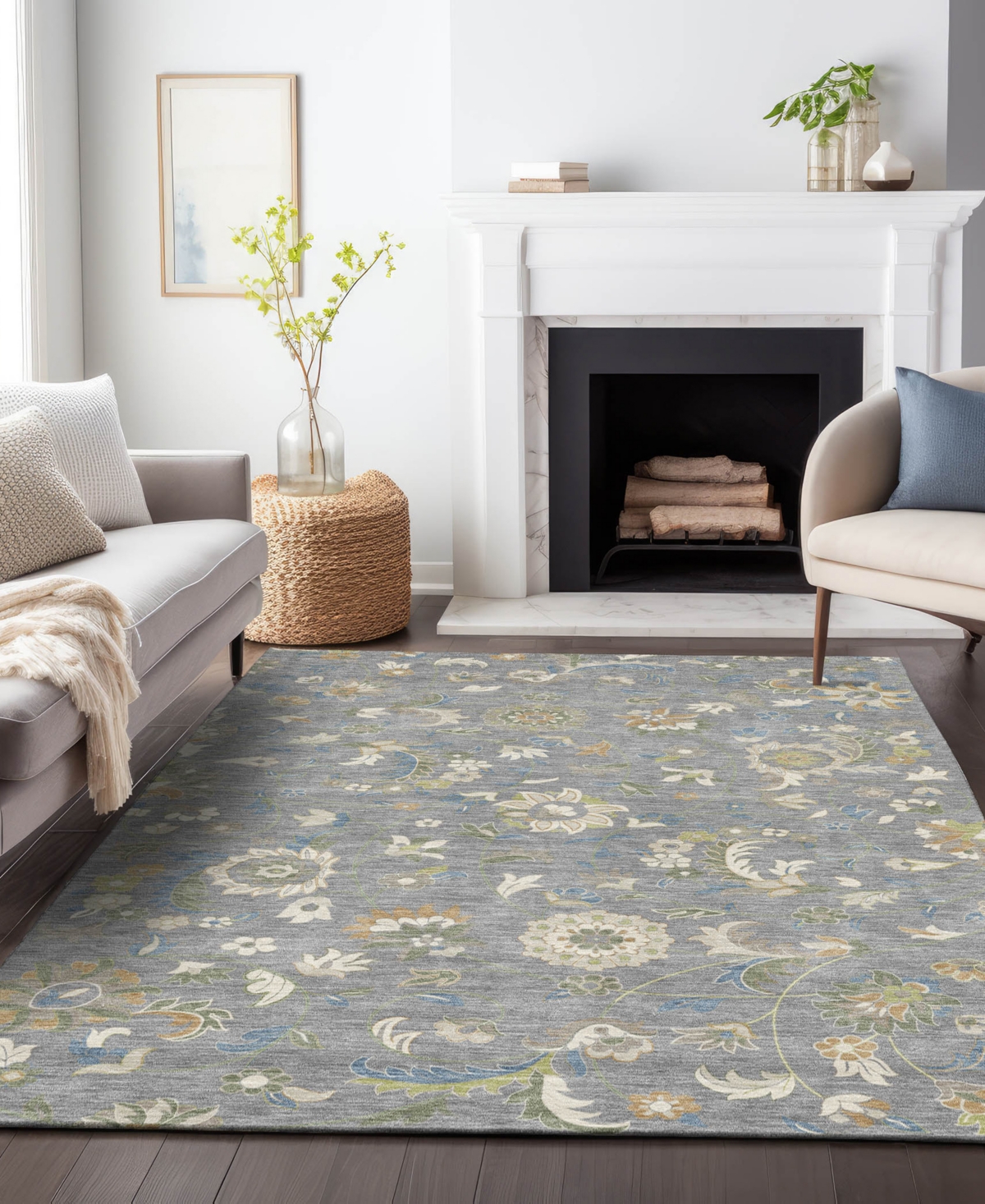 Addison Chantille Machine Washable Acn1006 8'x10' Area Rug In Gray