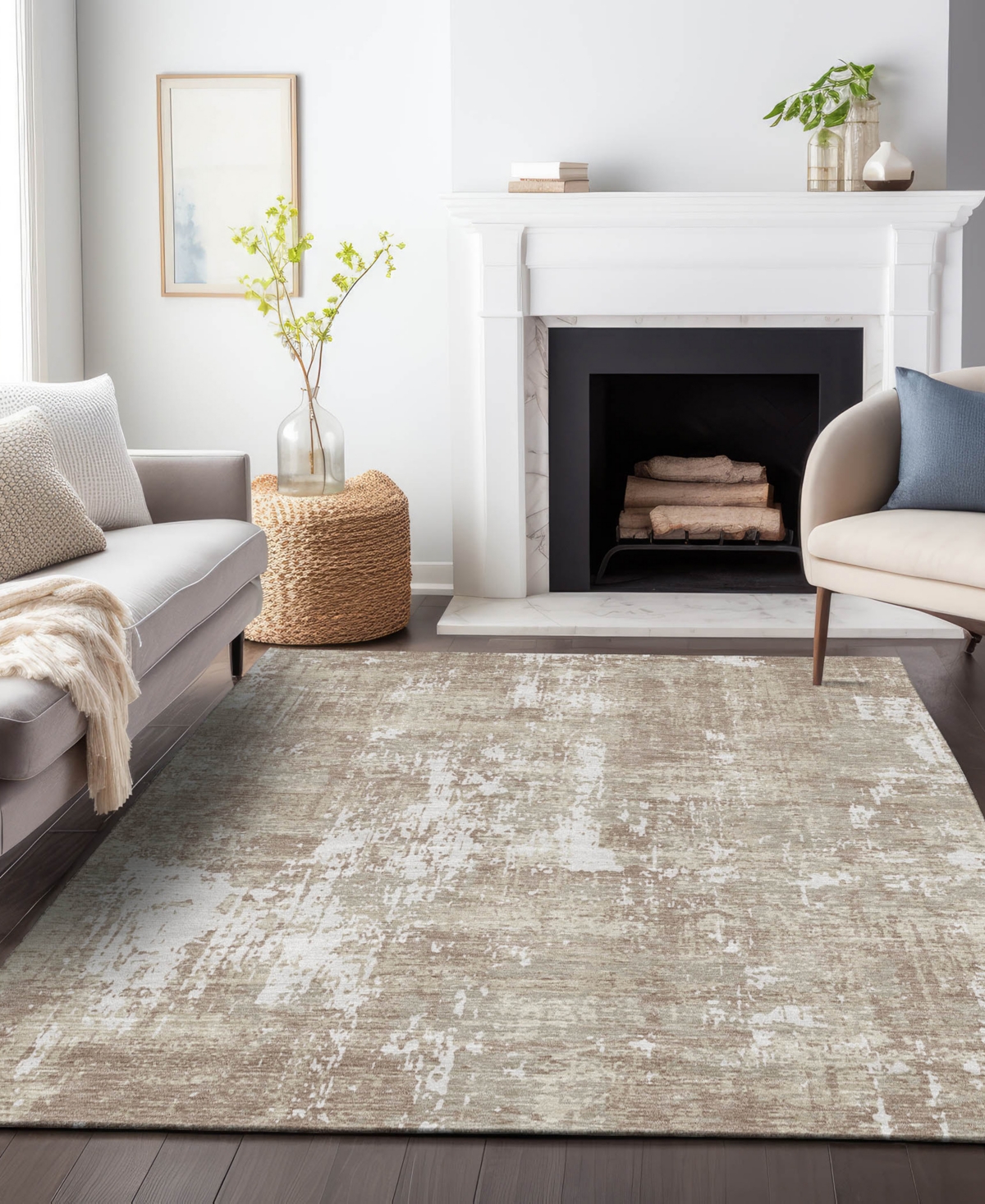 Addison Chantille Machine Washable Acn1008 9'x12' Area Rug In Taupe