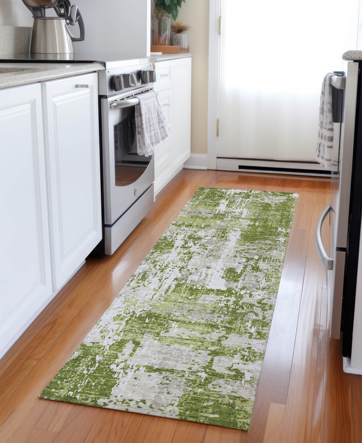 Addison Chantille Machine Washable Acn1008 2'3"x7'6" Runner Area Rug In Green