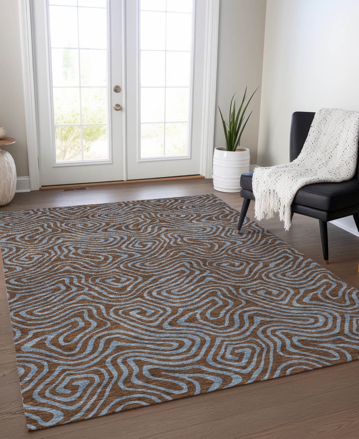 Addison Chantille Mahine Washable Acn1031 8'x10' Area Rug In Brown