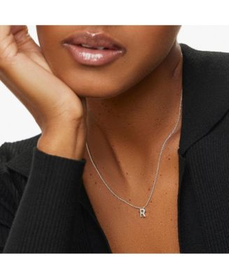 - Silver Initial Necklace - Letter Necklace