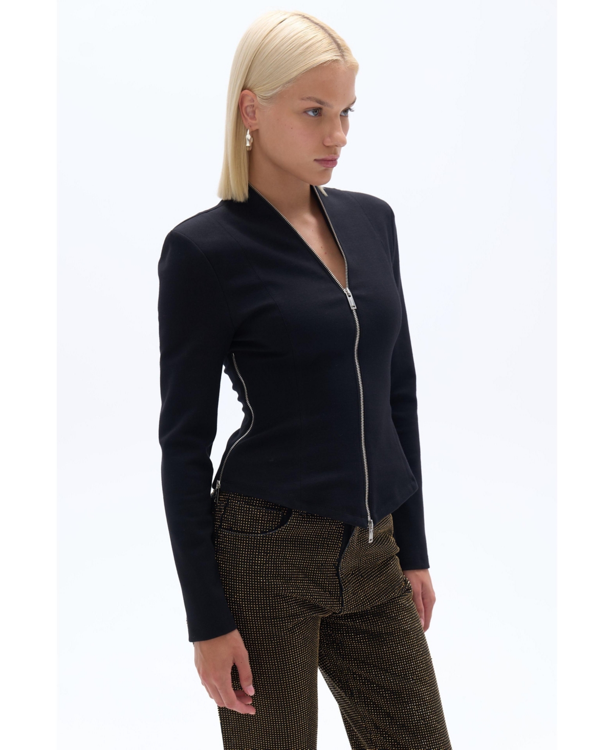 Nocturne Women's Front Zippered Blouse