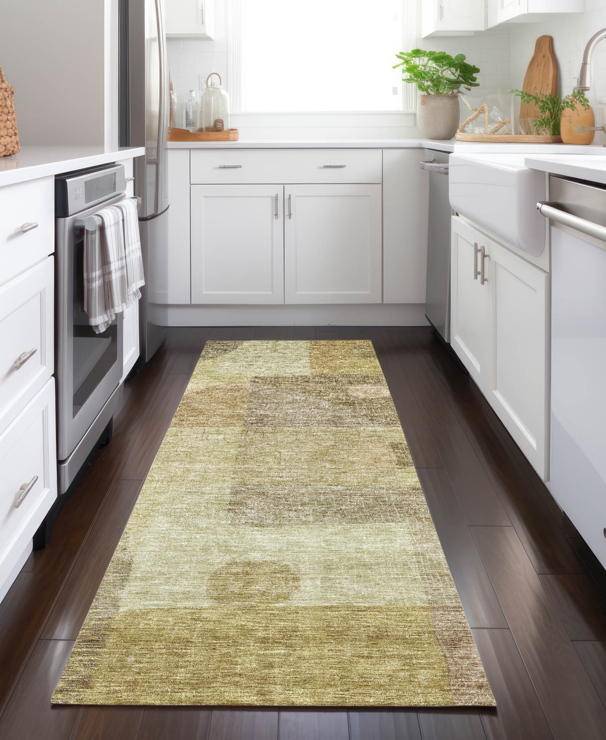 Addison Chantille Machine Washable Acn1117 2'3''x7'6'' Runner Area Rug In Beige