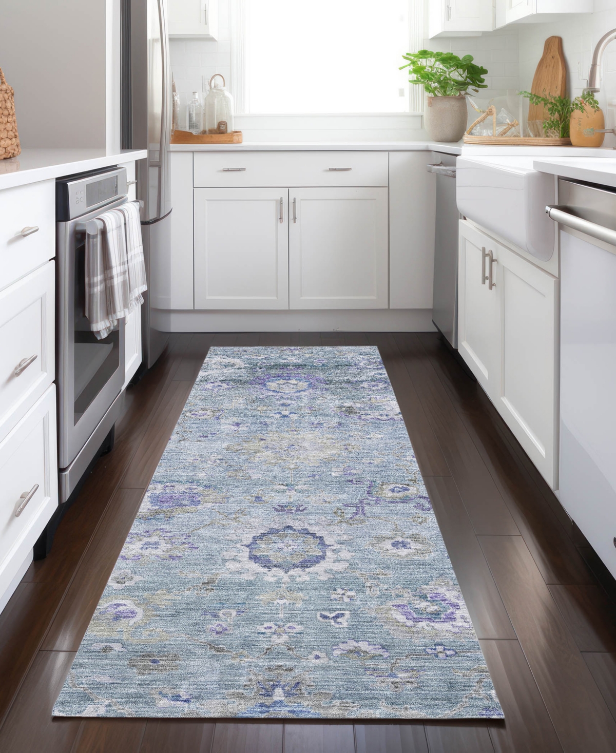 Addison Chantille Machine Washable Acn1107 2'3''x7'6'' Runner Area Rug In Mist