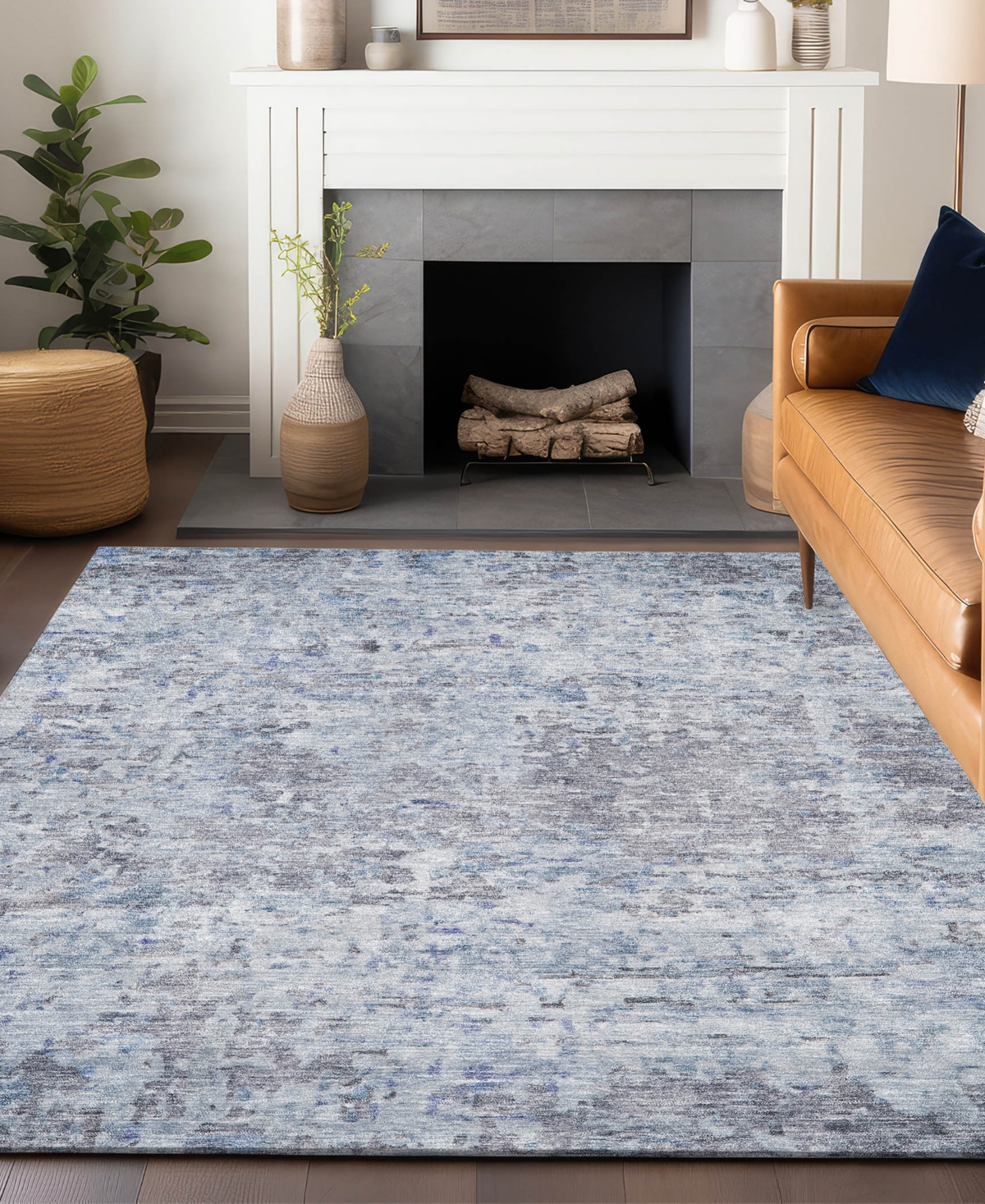 Addison Chantille Machine Washable Acn1128 5'x7'6" Area Rug In Mist