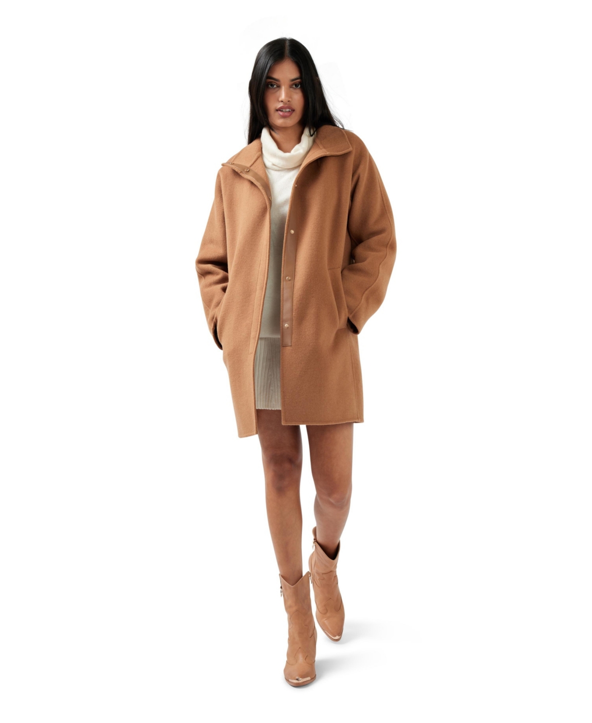 Belle & Bloom Women's Come On Over Trimmed Coat