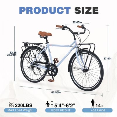 Streamdale 7-Speed Vintage Commuter Bike (26")