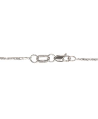 14k White Gold Necklace, 18" Diamond Cut Wheat Chain (9/10mm)