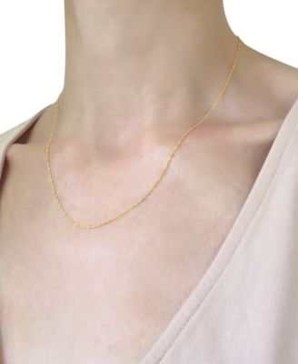 18" Singapore Chain Necklace (7/8mm) in 14k Gold