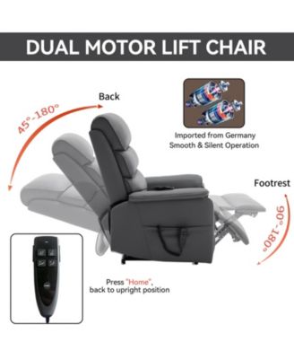 Streamdale Cat-Proof Leather Power Lift Recliner Chair with Massage
