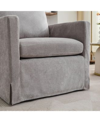 Streamdale Gray Chenille Swivel Accent Chair with Cushions