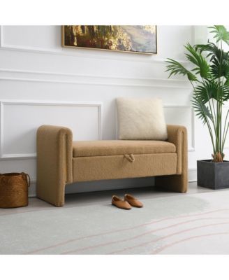 Modern Teddy End Bench with Arms & Storage