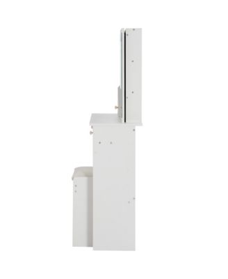 LED Vanity Table with Sliding Mirror + Stool