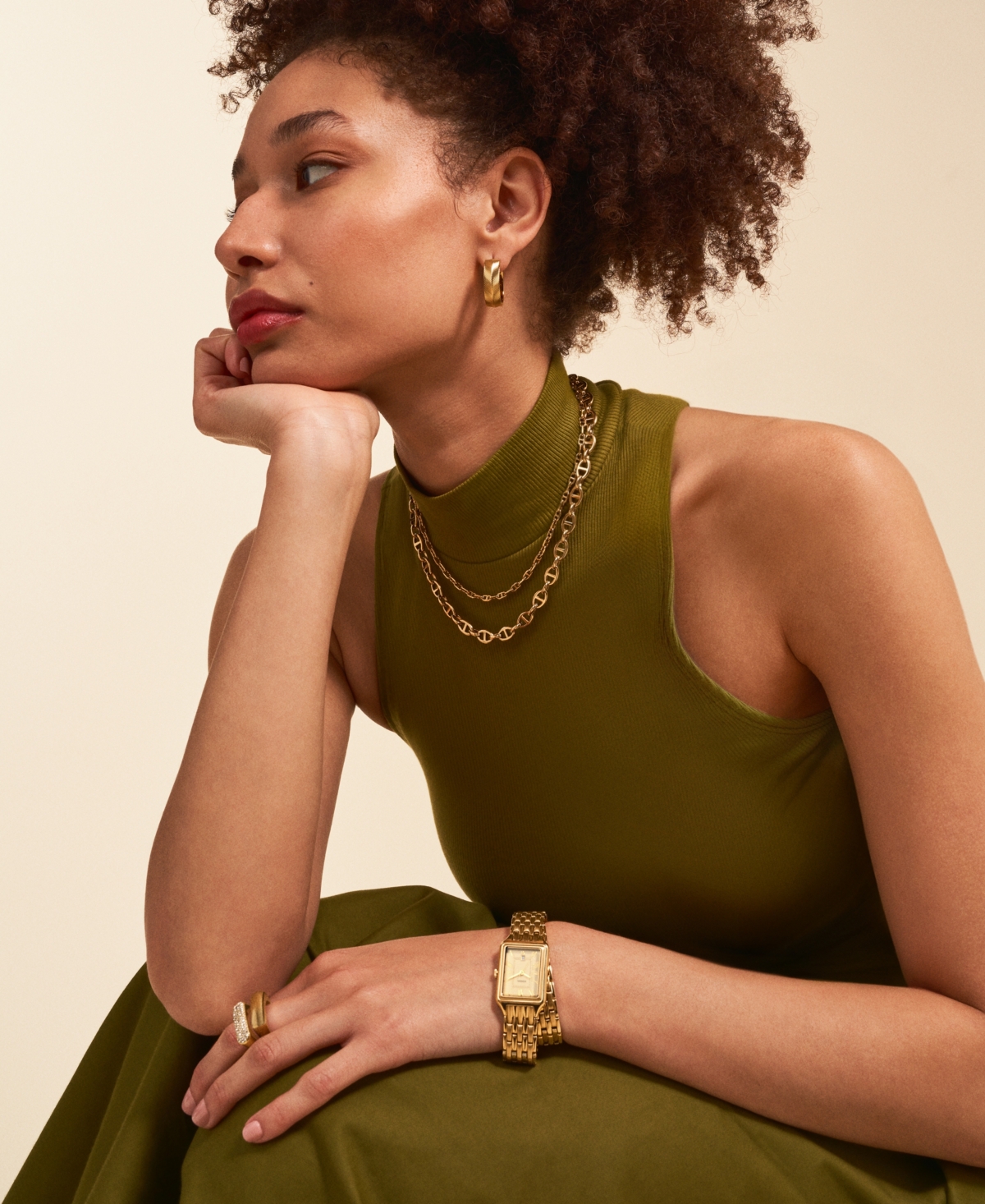 Fossil Women's Raquel Three-Hand Date Gold-Tone Stainless Steel Watch, 23mm - Gold-Tone