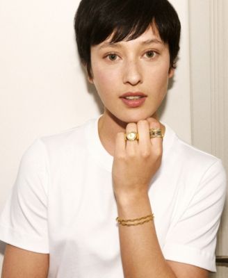 Women's Watch Ring Two-Hand Gold-Tone Stainless Steel 15mm