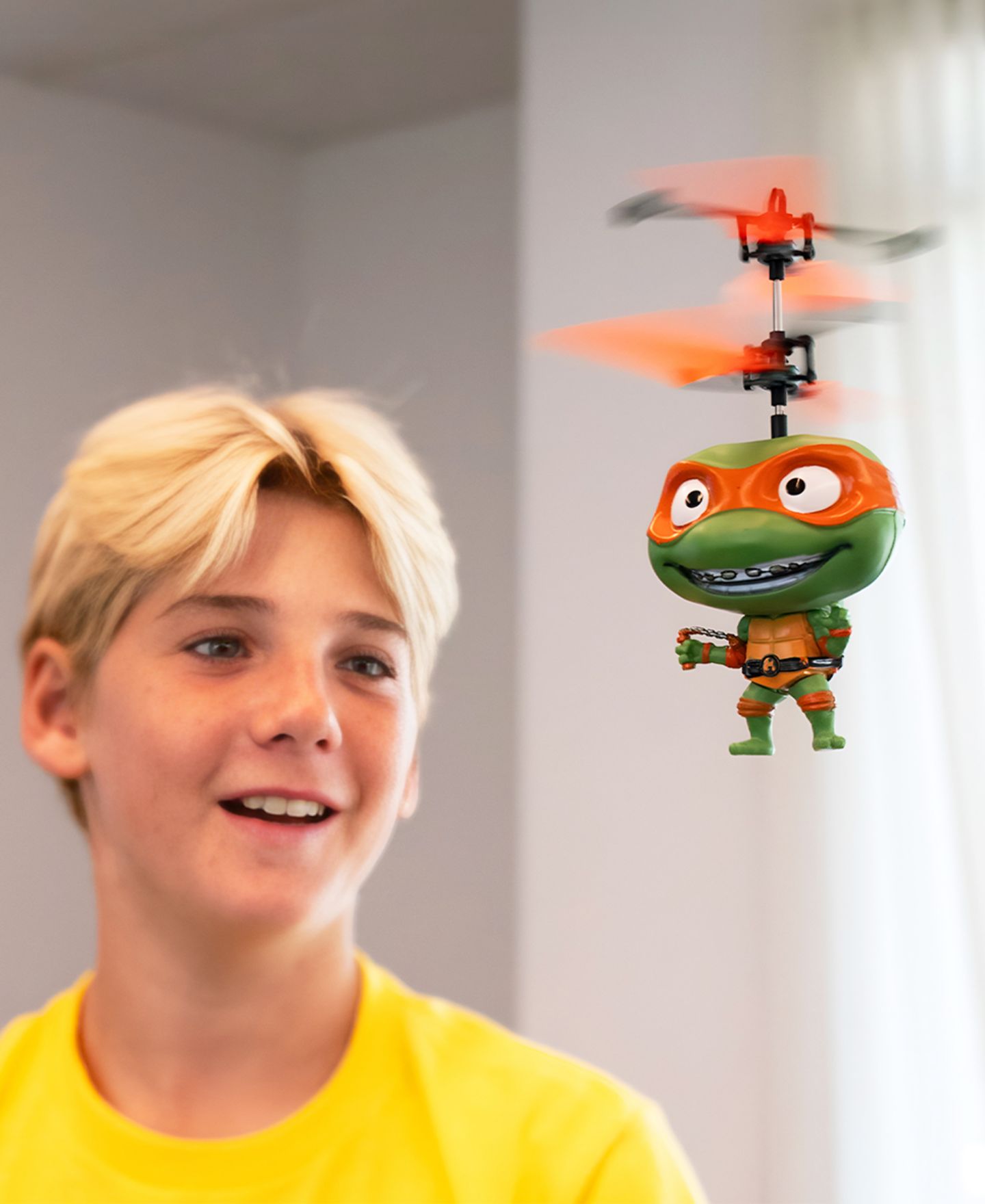 Детская игрушка World Tech Toys Teenage Mutant Ninja Turtles Michaelangelo Flying Infrared Autopilot Remote Control UFO Helicopter — фото 6
