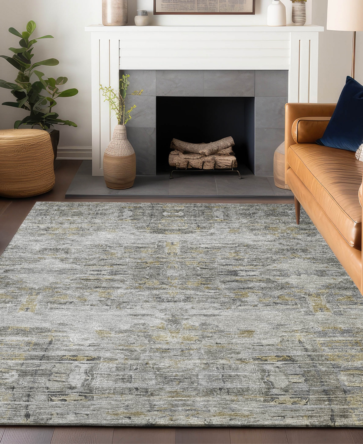 Addison Chantille Machine Washable Acn1112 9'x12' Area Rug In Gray
