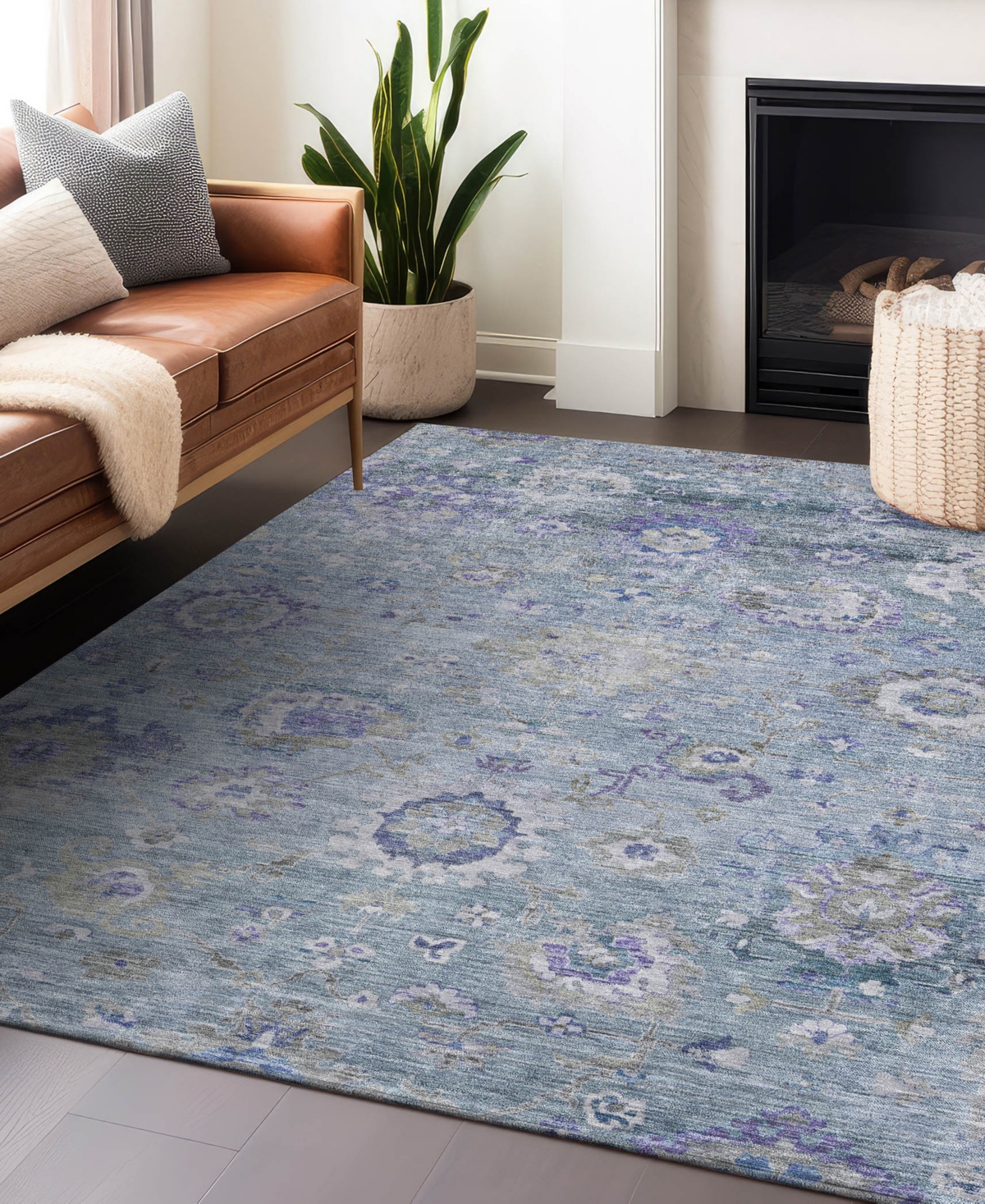 Addison Chantille Machine Washable Acn1107 9'x12' Area Rug In Mist