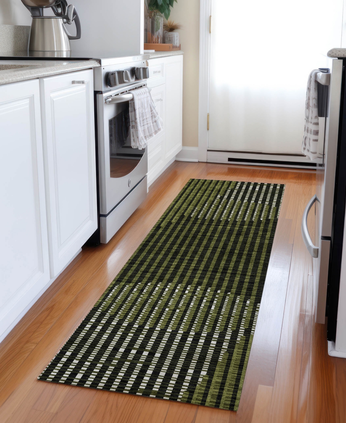 Addison Chantille Mahine Washable Acn1001 2'3"x7'6" Runner Area Rug In Olive