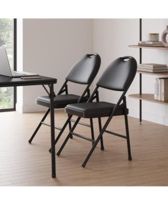 Folding Chairs 4 Pack Metal Portable Metal Chairs with Cushions
