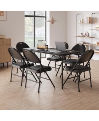 Folding Chairs 4 Pack Metal Portable Metal Chairs with Cushions