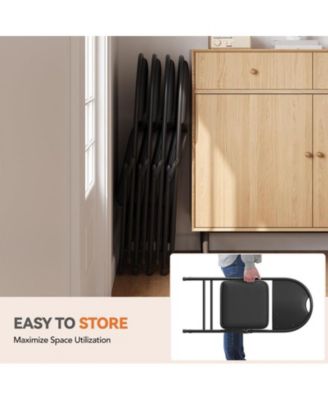 Folding Chairs 4 Pack Metal Portable Metal Chairs with Cushions