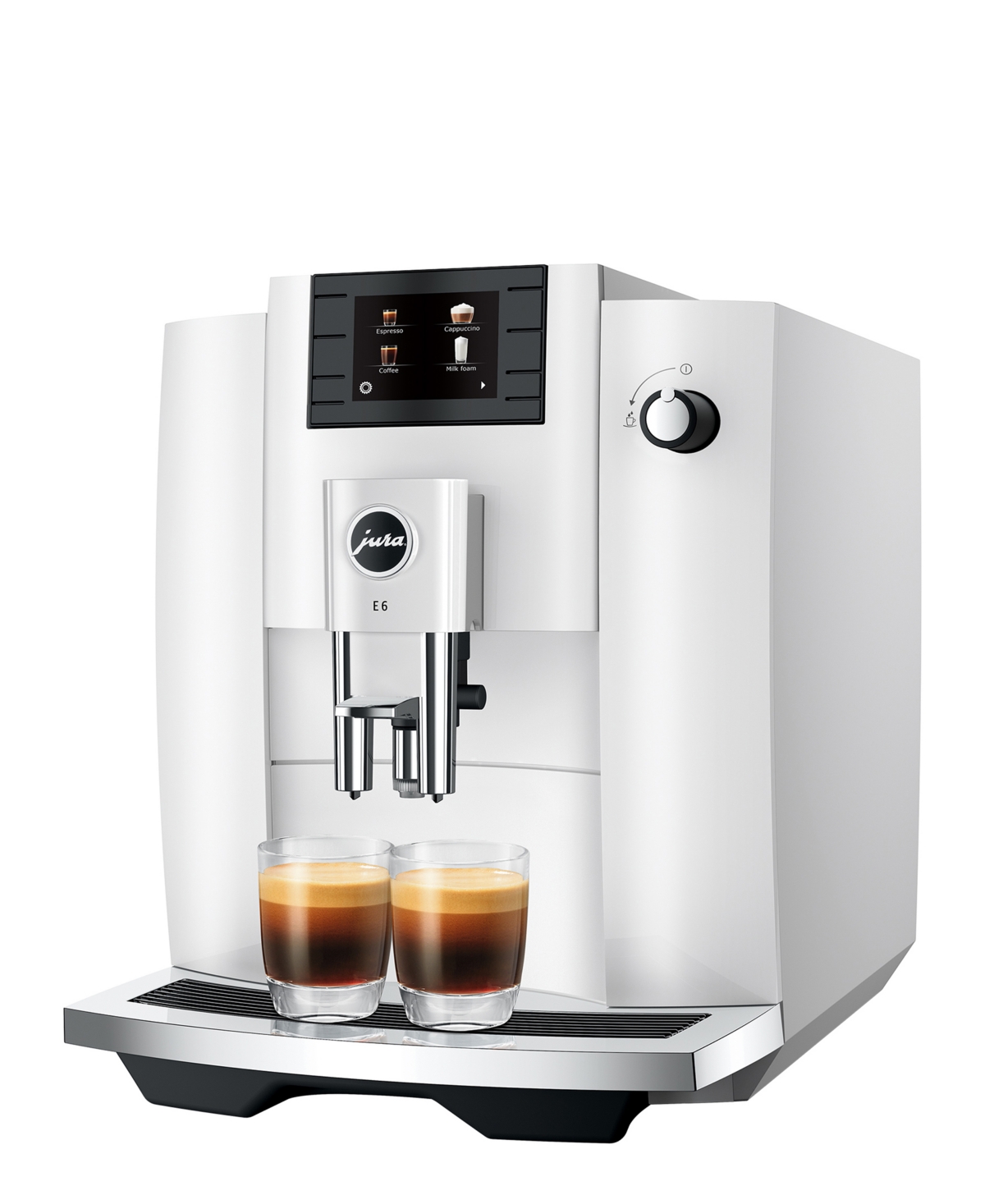 Jura E6 Fully Automatic Coffee Machine In Piano White