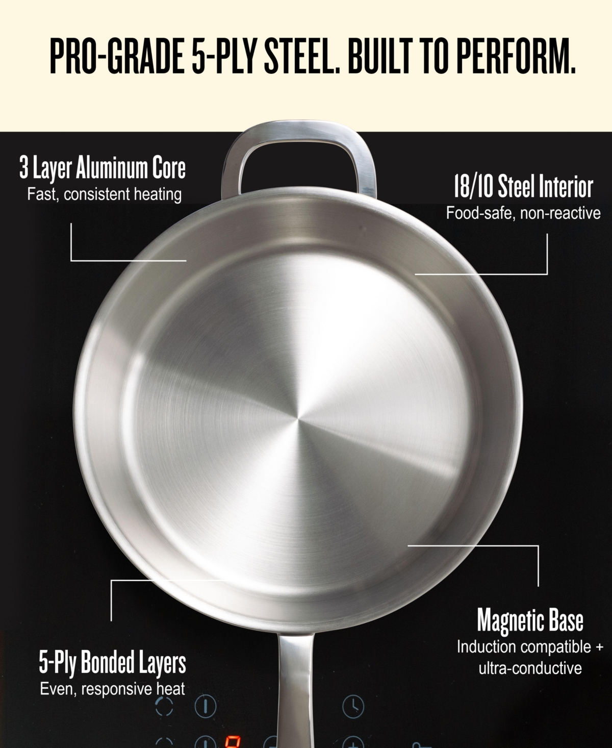 Alva Maestro 5-Ply Stainless Steel Frying Pan 11