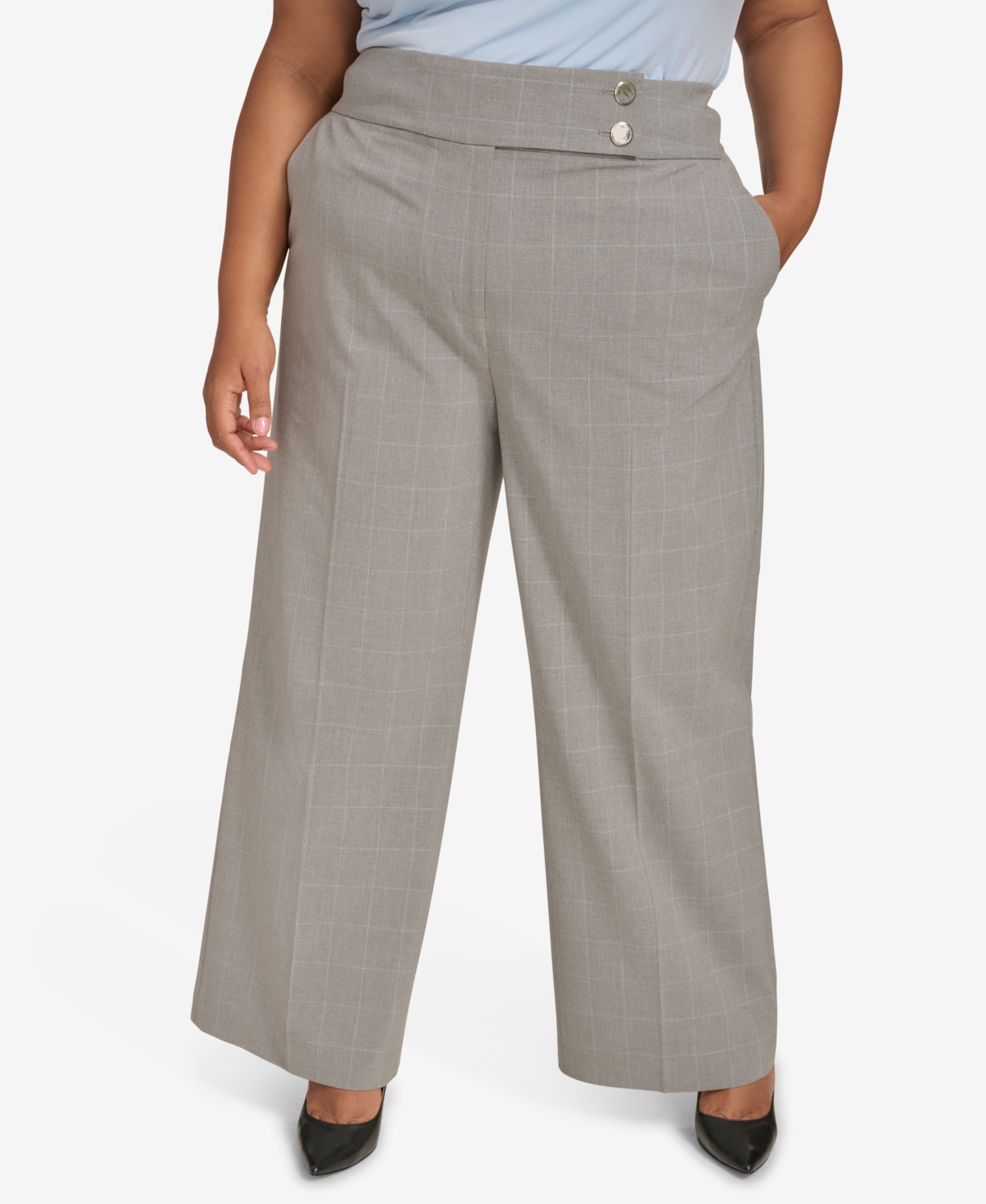 CALVIN KLEIN PLUS SIZE WIDE-LEG PANTS 