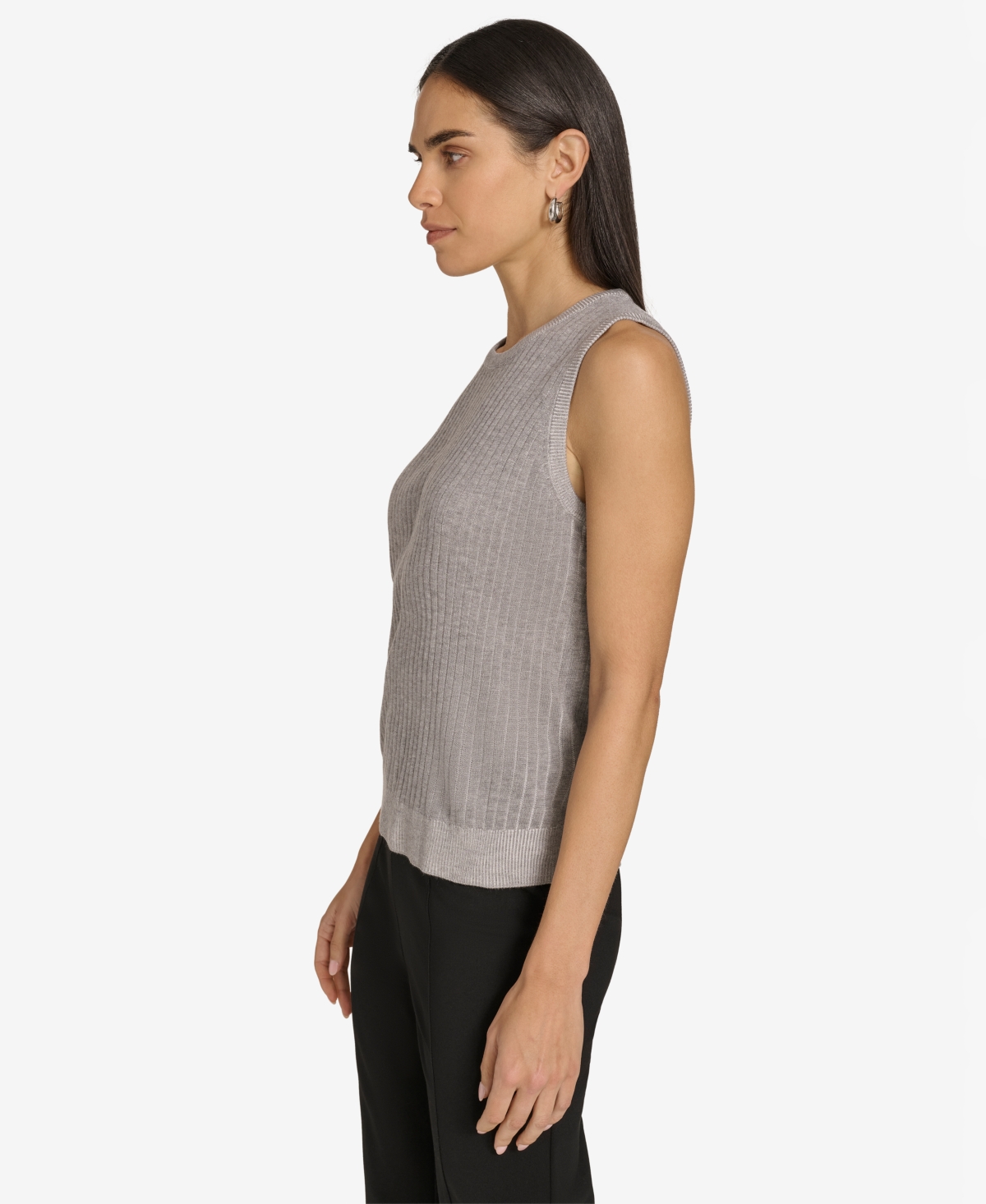 Calvin Klein Petite Sleeveless Sweater Knit Top -Cream