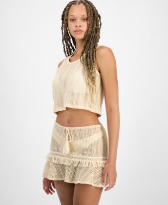 Juniors Crochet Cover Up Tank Crochet Cover Up Skirt Exclusively At Macys