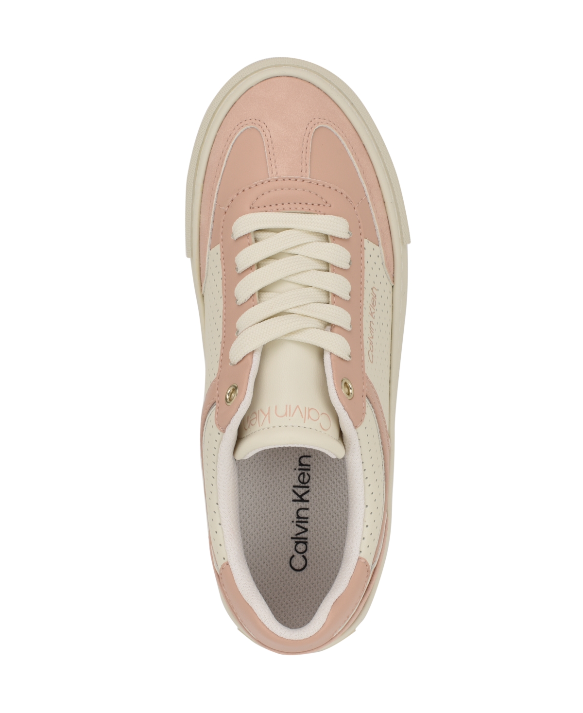 Calvin Klein Women's Cayjay Lace Up Round Toe Casual Sneakers -Pink
