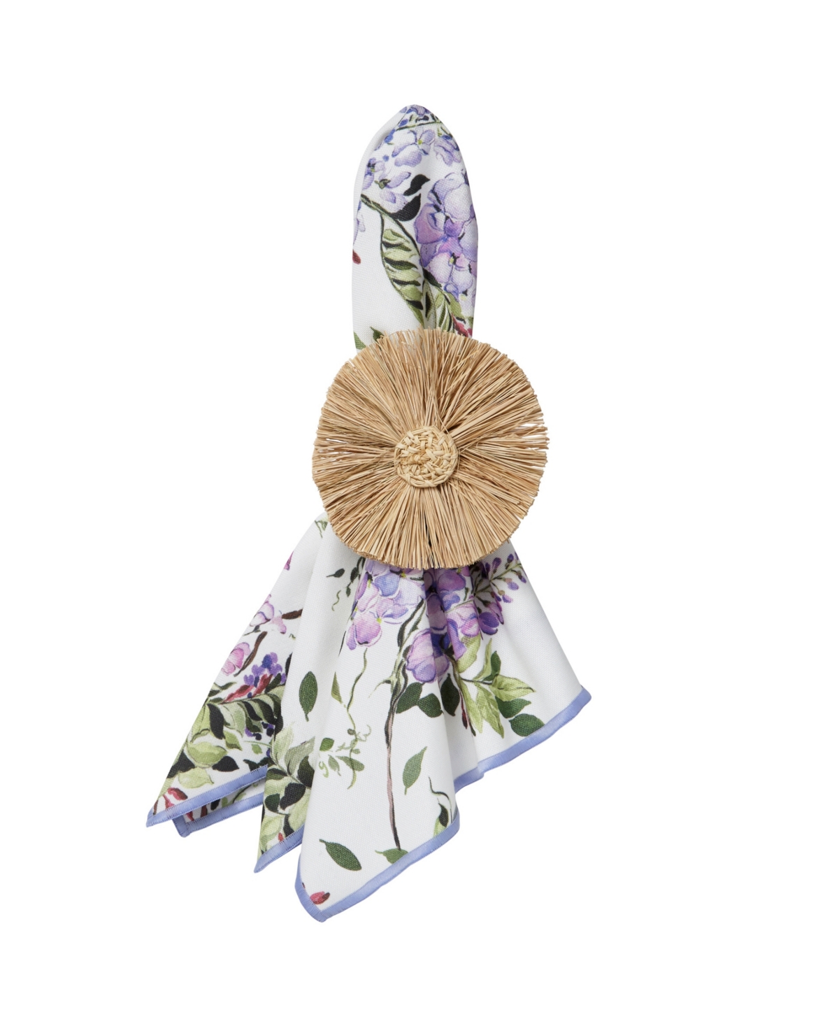 Mode Living Set Of 4 Cassis Napkins In White And Lavender Multicolor