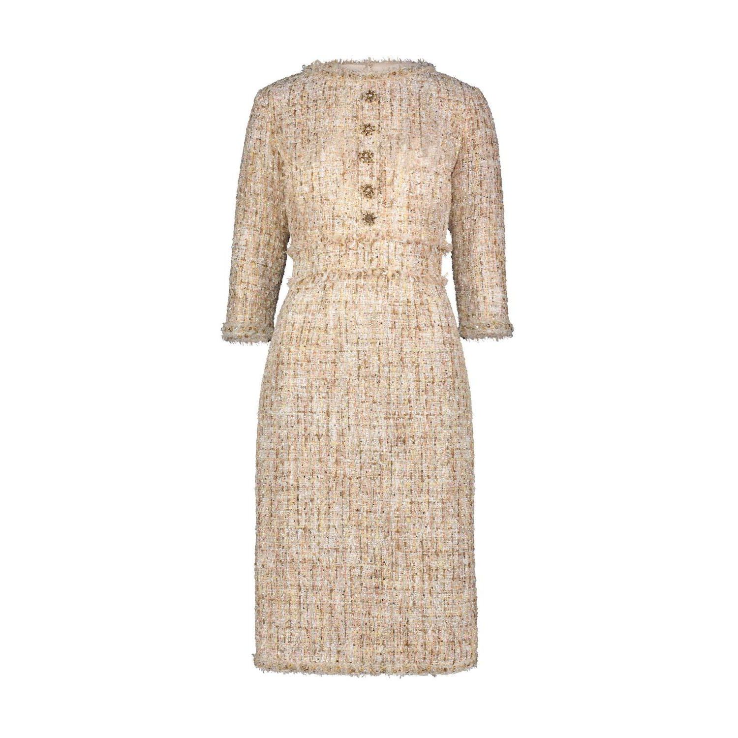 Women's 3/4 Sleeve Beaded Trim Patch Pocket Dress