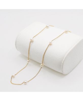 Gold Filled Dainty Chain With 4mm Freshwater Pearls Necklace