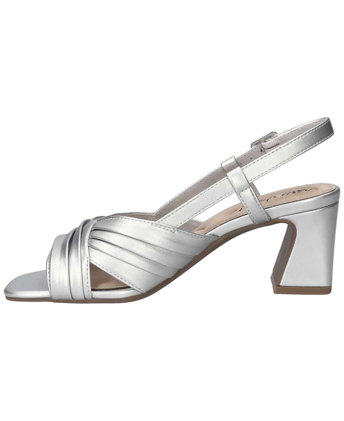 Shop Easy Street Women's Lucie Square Toe Sandals In Silver