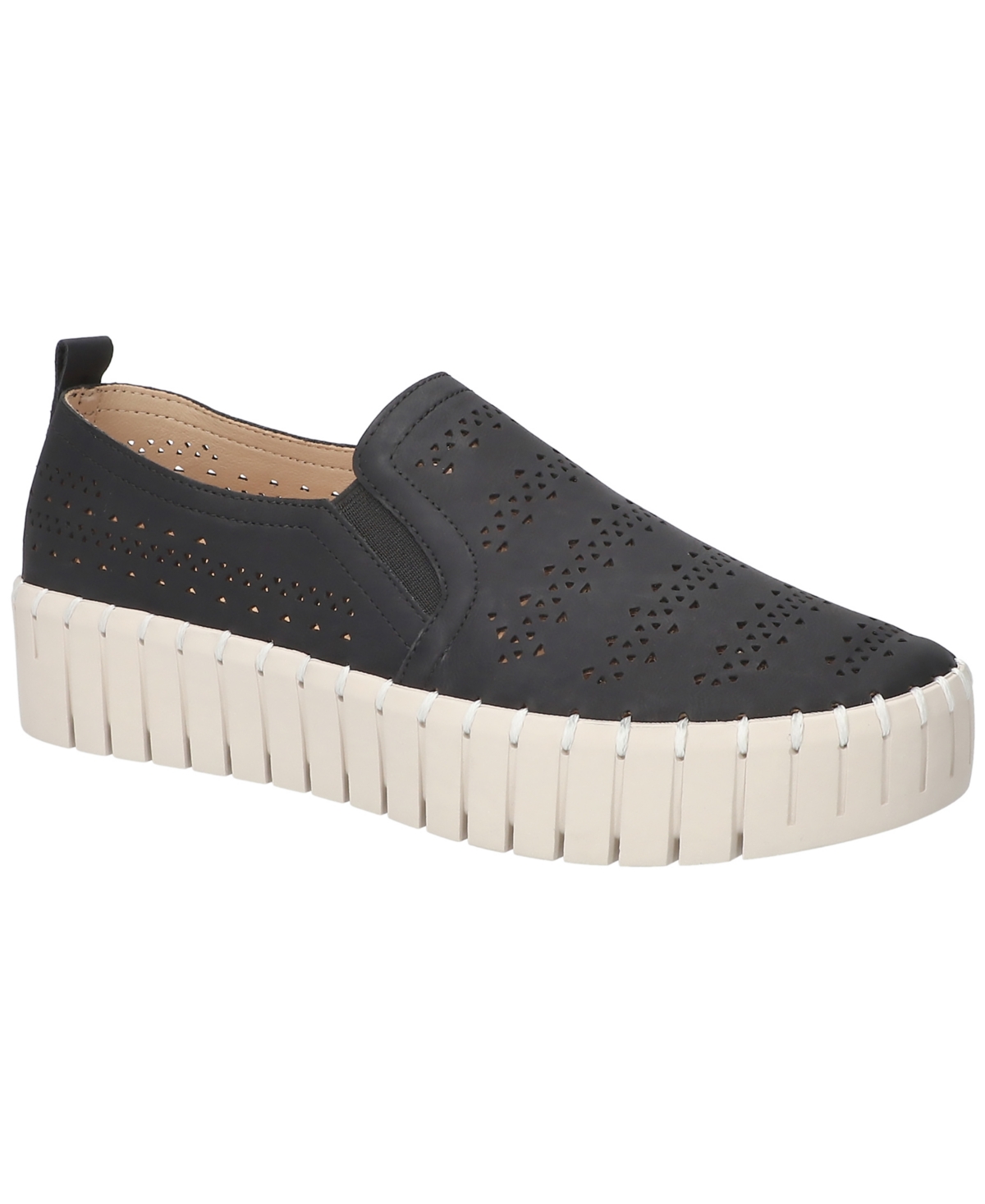 Easy Street Women's Peppy Slip-on Platform Sneakers In Black