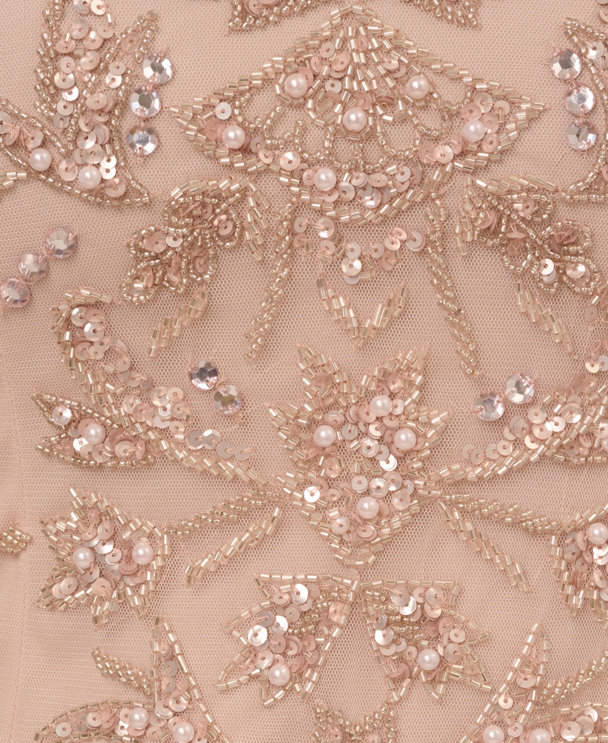 ADRIANNA PAPELL WOMEN'S BEADED MESH GODET MIDI DRESS