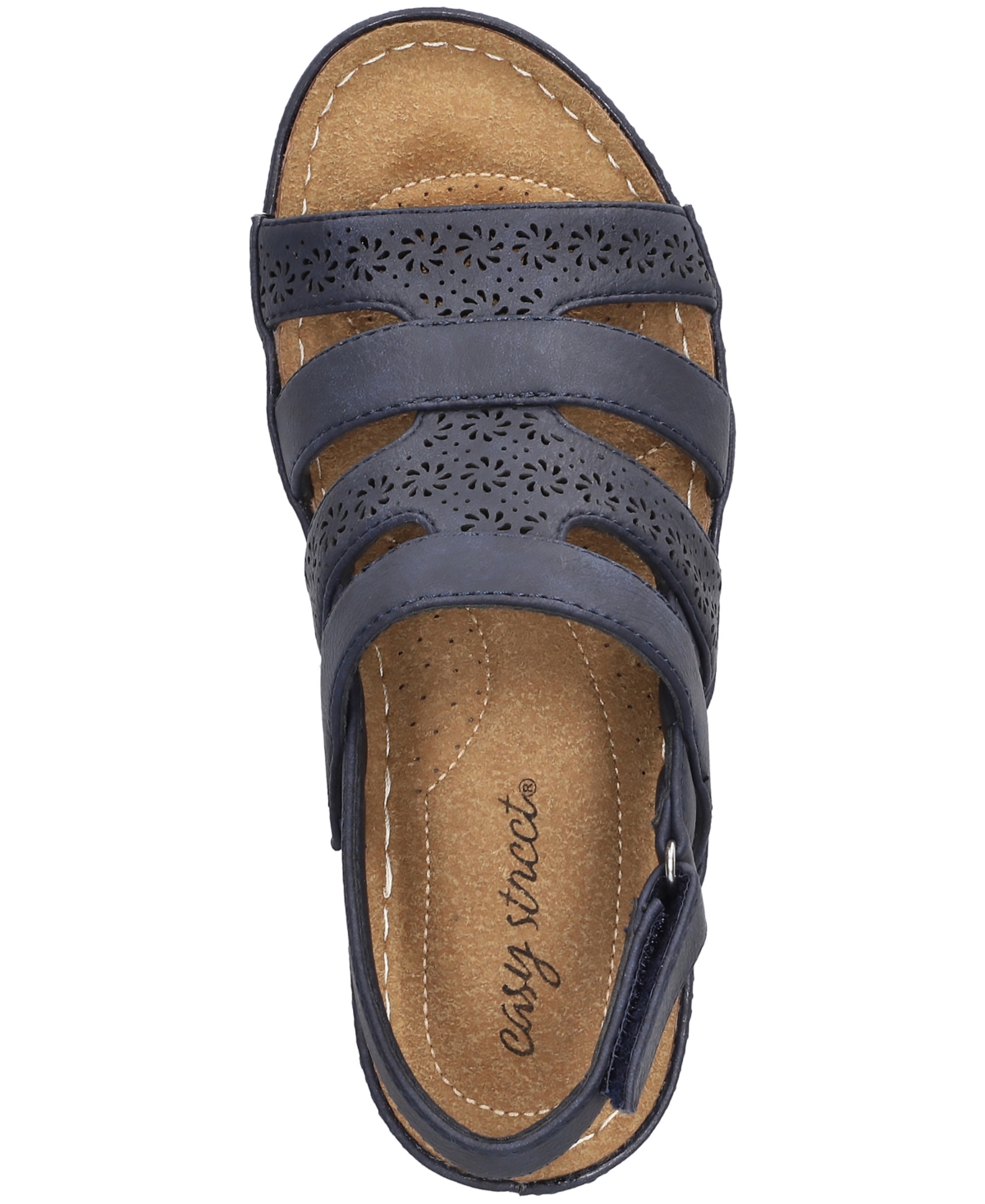 Shop Easy Street Women's Alexi Slingback Wedge Sandals In Navy