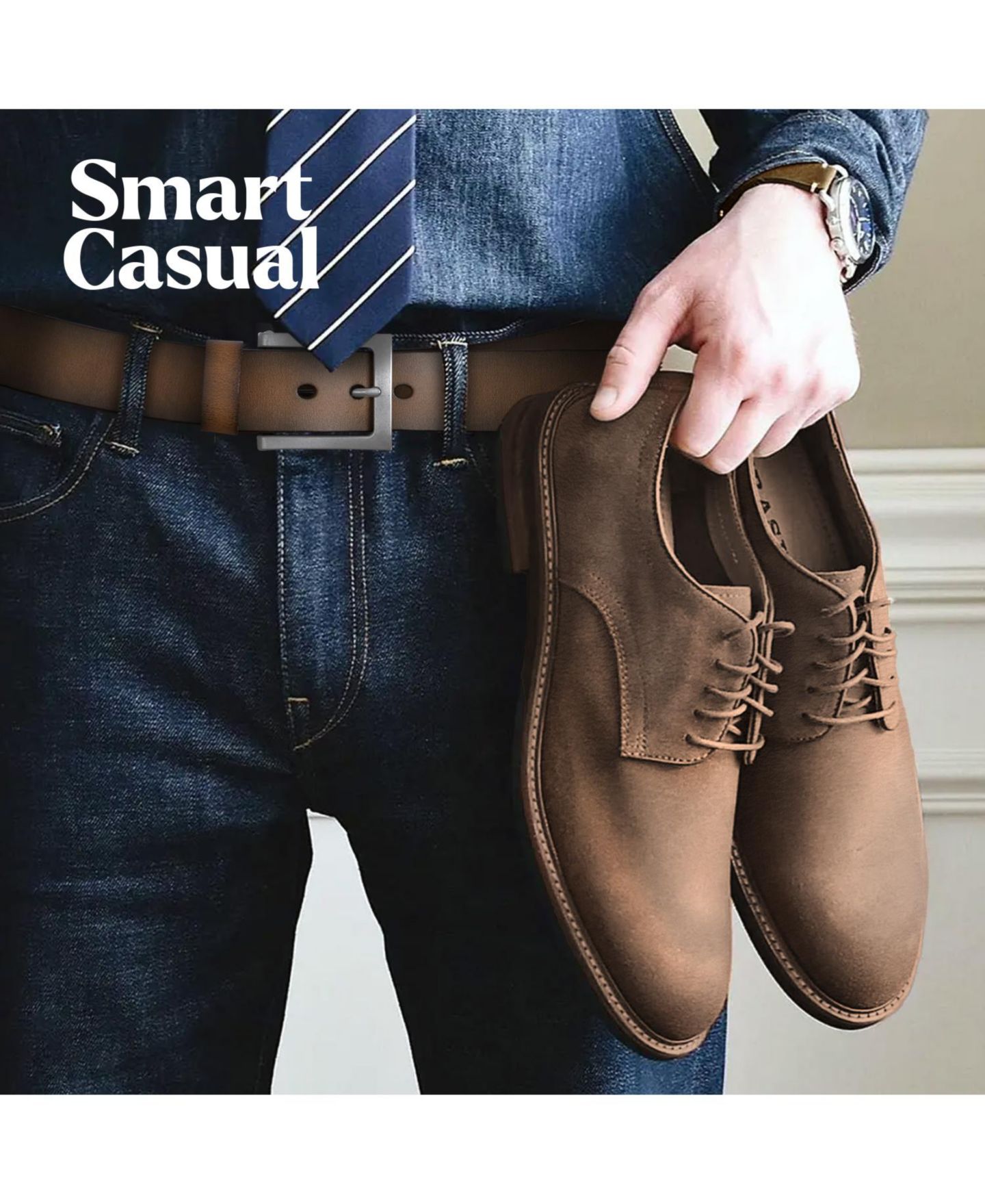 Мужской ремень Gallery Seven Mio Marino Intrepid Casual Prong Belt, цвет: Коричный — фото 6