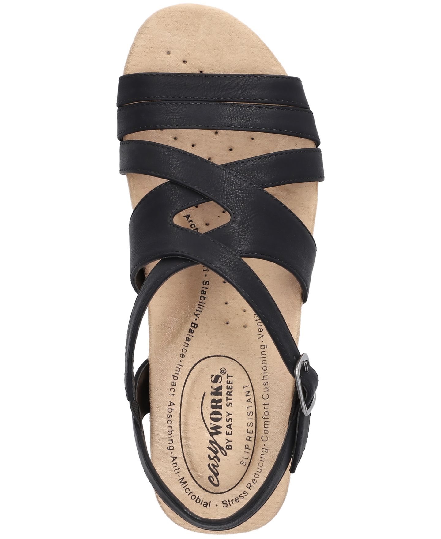 Женские сандалии Easy Street Rosella Slip-Resistant, цвет: Чёрный — фото 3