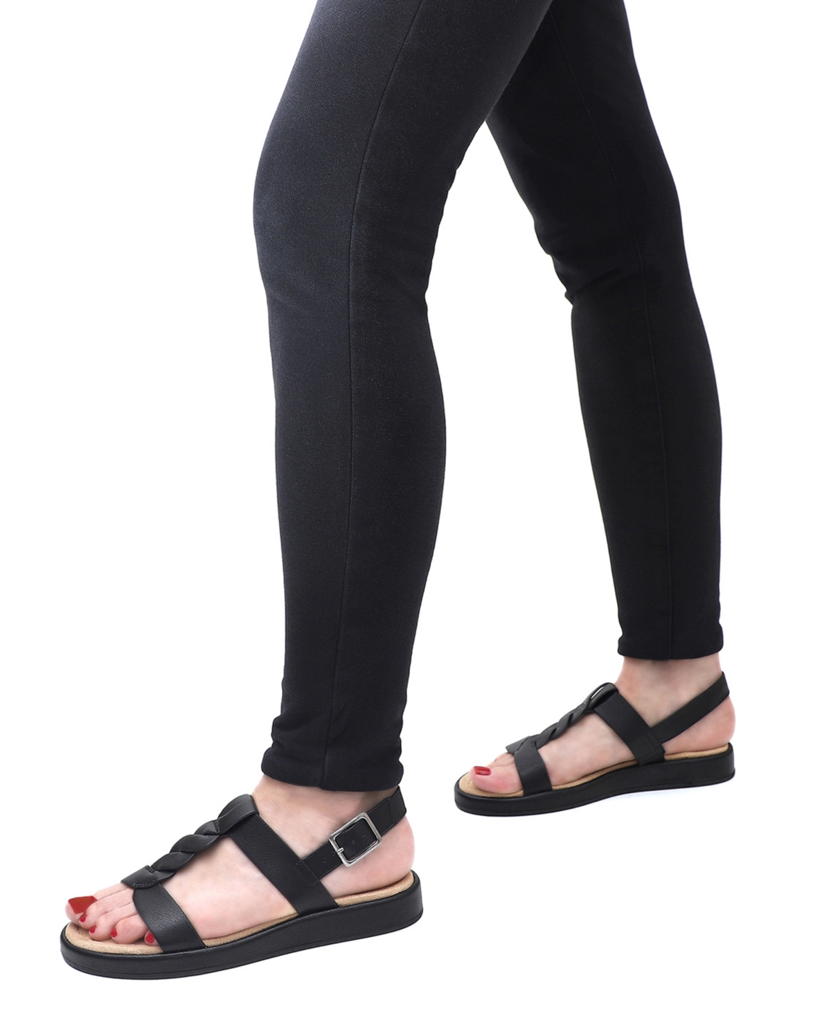 Easy Street Women's Tampa Comfort Platform Sandals In Black