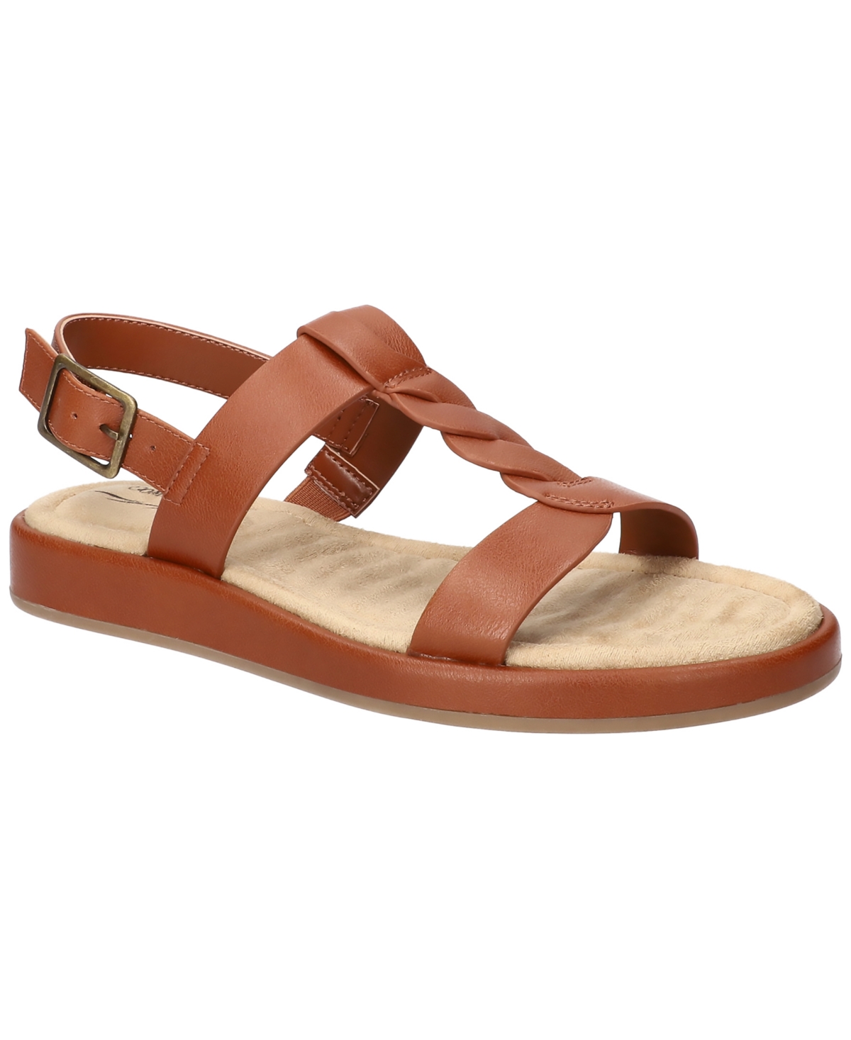 Easy Street Women's Tampa Comfort Platform Sandals In Cognac