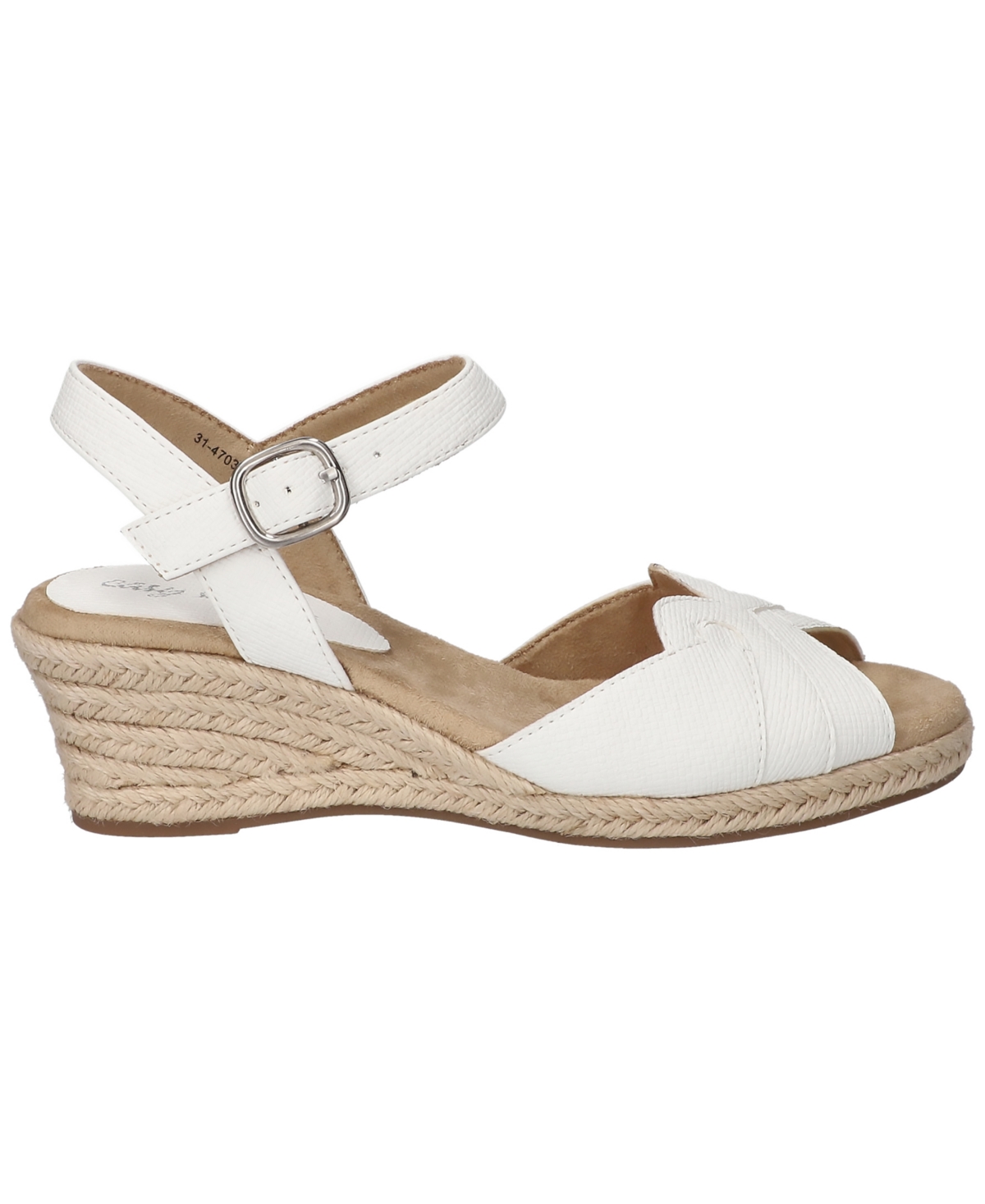Shop Easy Street Women's Miramar Espadrille Wedge Heel Sandals In White