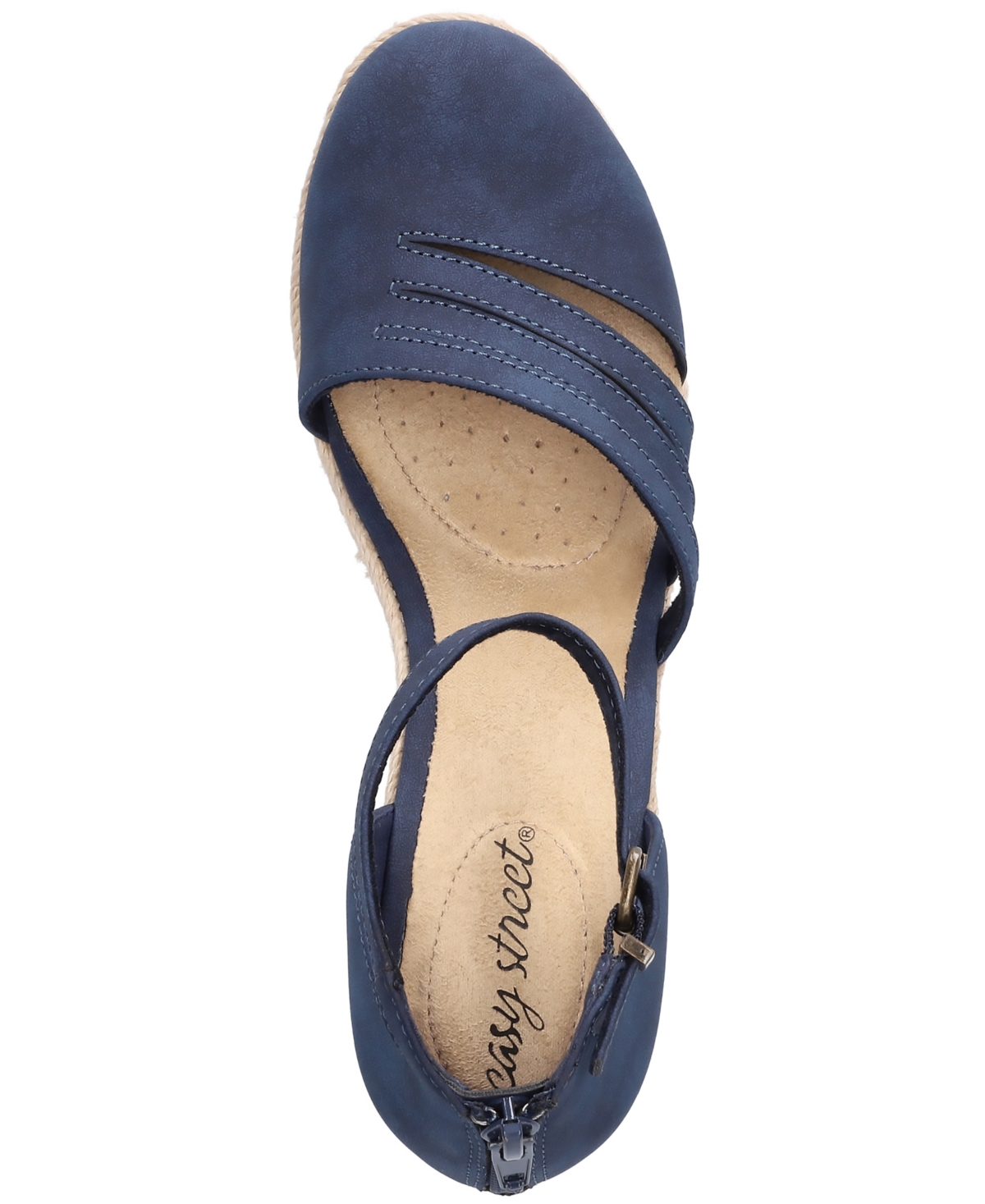 Shop Easy Street Women's Daytona Espadrille Wedge Sandals In Navy