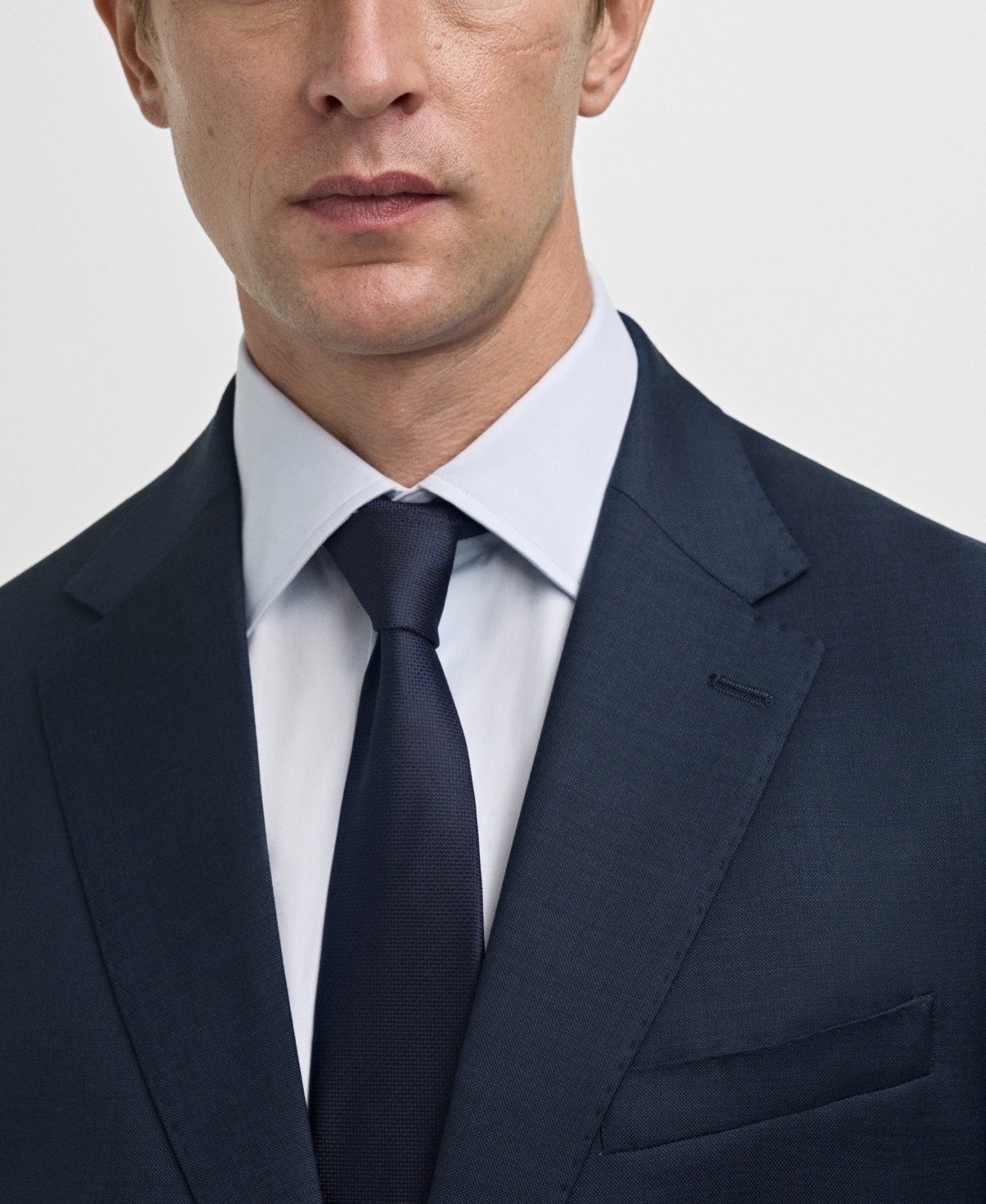 Shop Mango Men's Virgin Wool Slim-fit Suit Blazer In Dark Navy