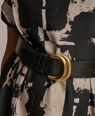 【Donna Karan New York】Printed Belted A-Line Dress Donna Karan New York Women's Belted A-Line Dress - Macy's