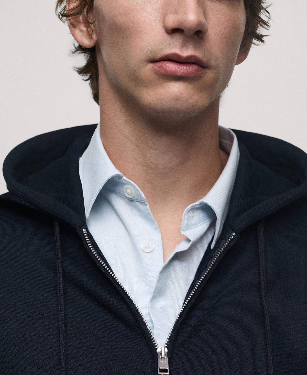 Mango Men's Cotton Zip-Up Hoodie