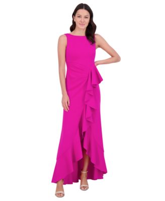 ◆Eliza J ラッフルスリーブシースドレス Eliza J Sleeveless Cascading-Ruffle Gown | Bloomingdale's