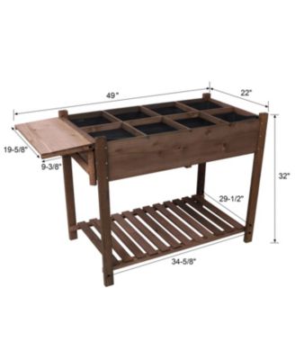 8-Pocket Raised Garden Bed with Foldable Table